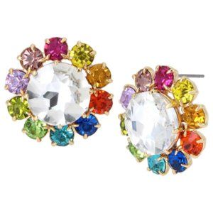 Rainbow Crystal Stud Earrings KURT GEIGER LONDON